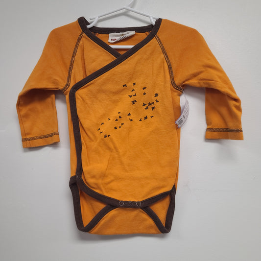 Orange Speesees Longsleeve Onesie, 6M B
