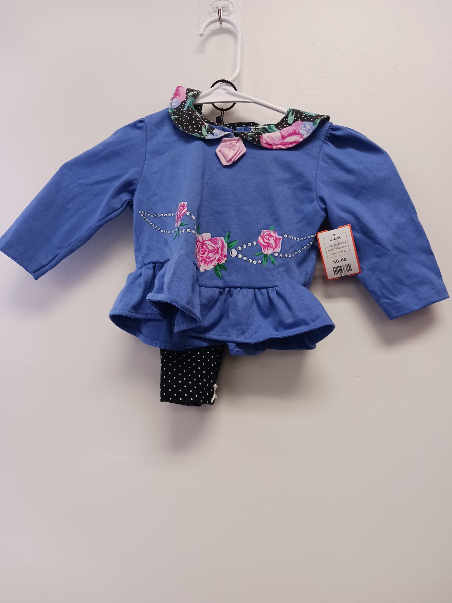 Blue/Black POgo Club Outfit, 12M G