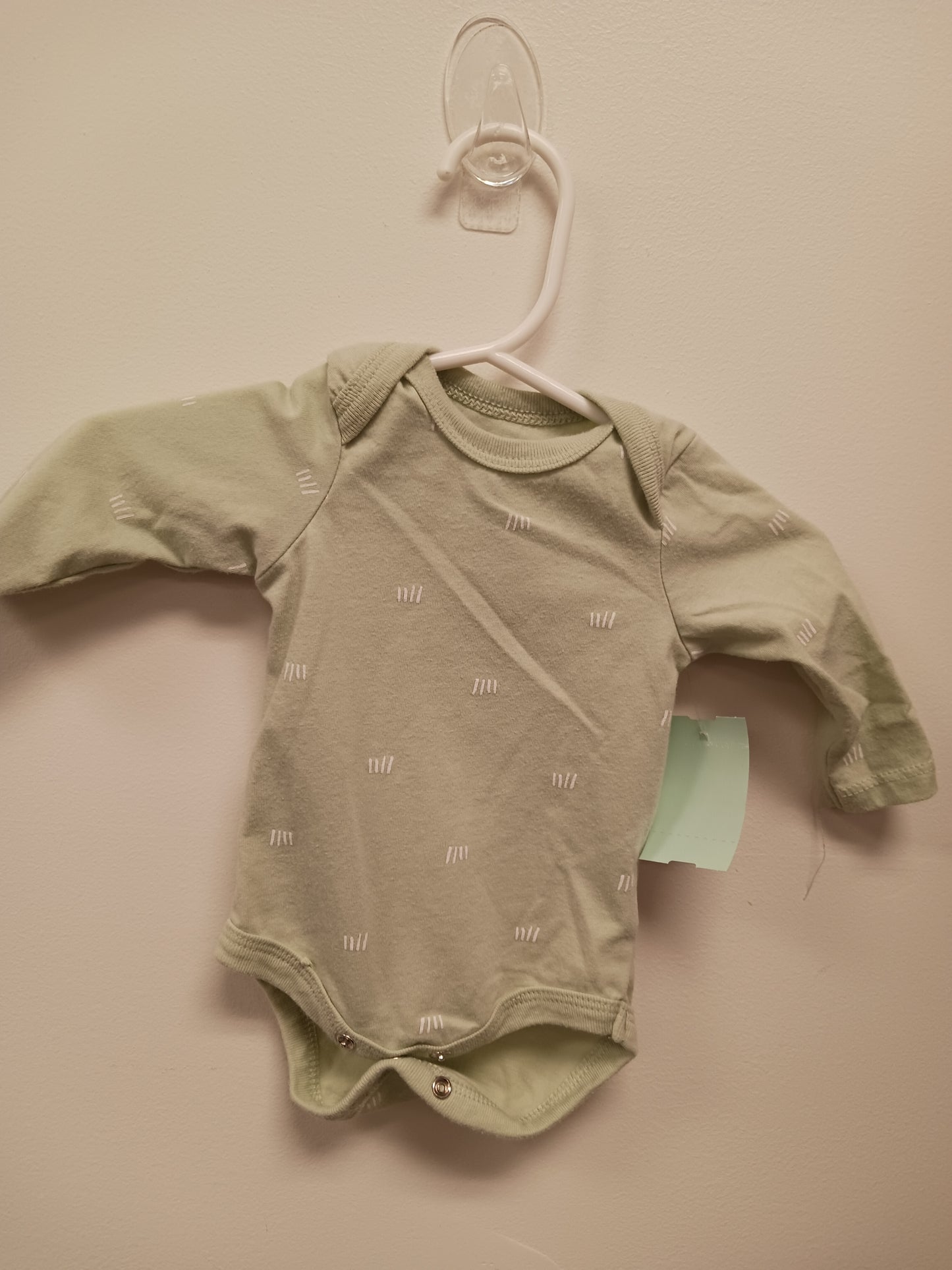 Green Sterling Baby Long Sleeve Onesie, NB B