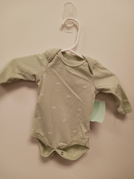 Green Sterling Baby Long Sleeve Onesie, NB B
