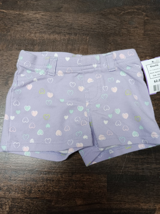 Purple/Colorful Heart Garanimals Shorts, NB G