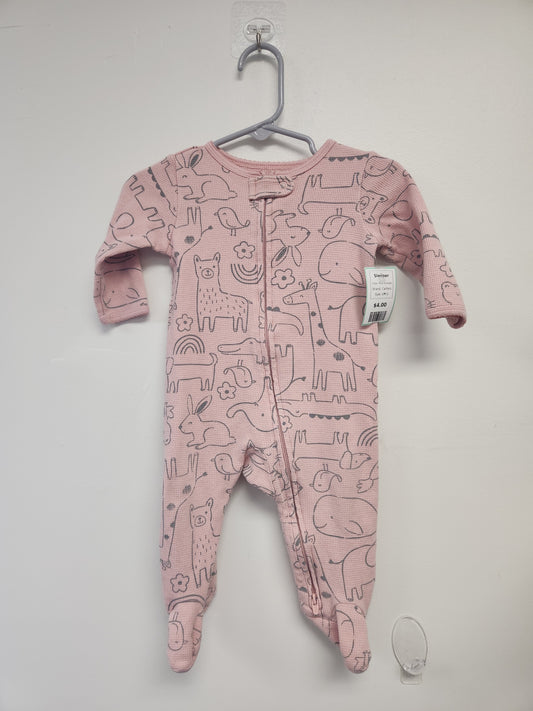 Pink Animals Carters Sleeper, 6M G