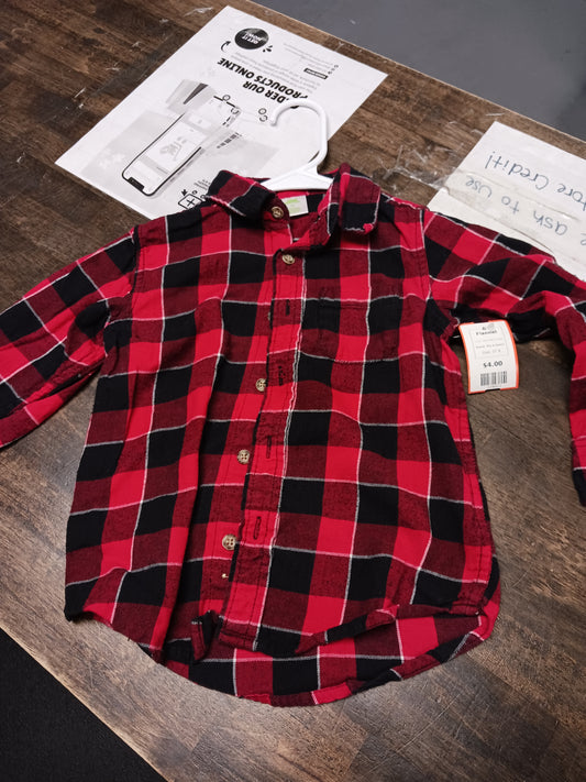 Red/Black Plaid Mix & Match Flannel, 3T B