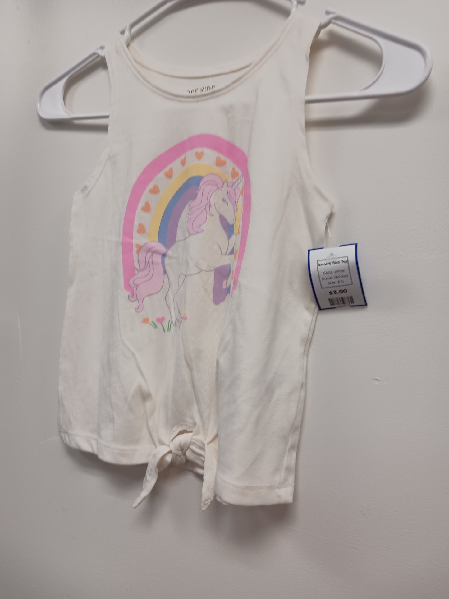 white 365 kids Unicorn Tank Top, 6 G