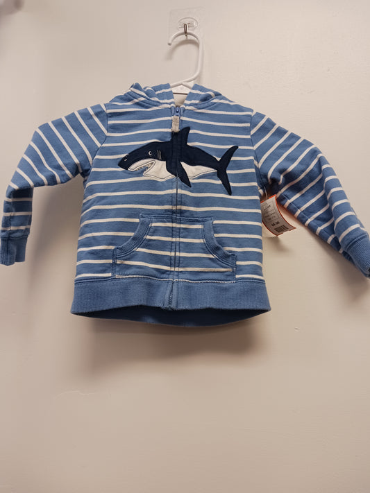 Blue/White Shark Carters Jacket, 2T B