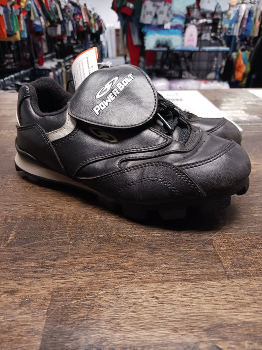 Black/Silver Powerbolt Baseball Cleats, 3 B