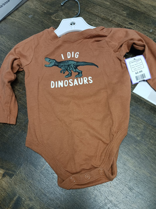Brown Dino Garanimals Longsleeve Onesie, 12M B