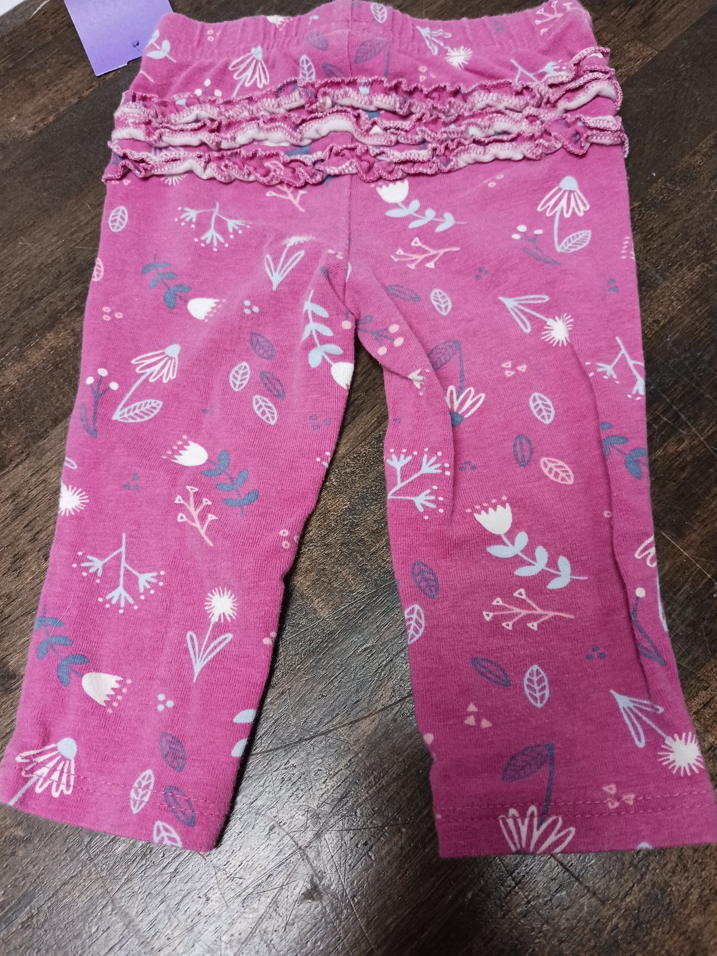 Pink Flower Jumping Bean Pants, 6M G