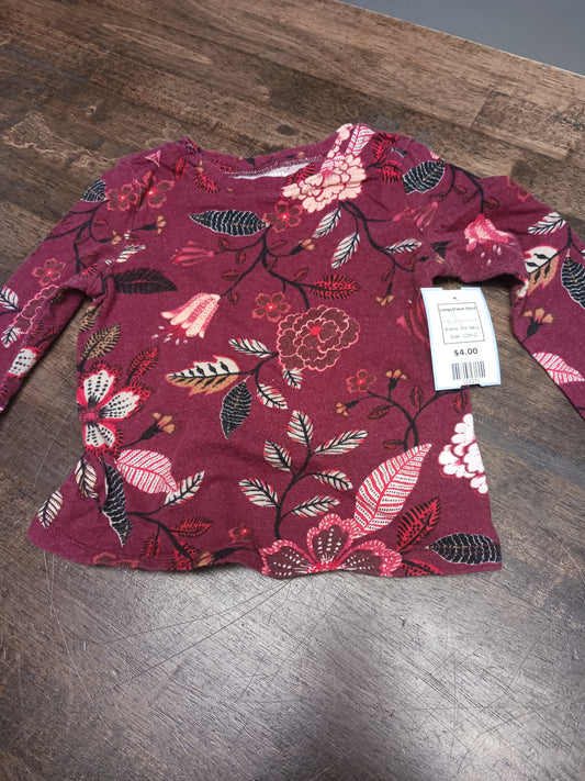 Burgandy Flower Old Navy Longsleeve Shirt, 12M G