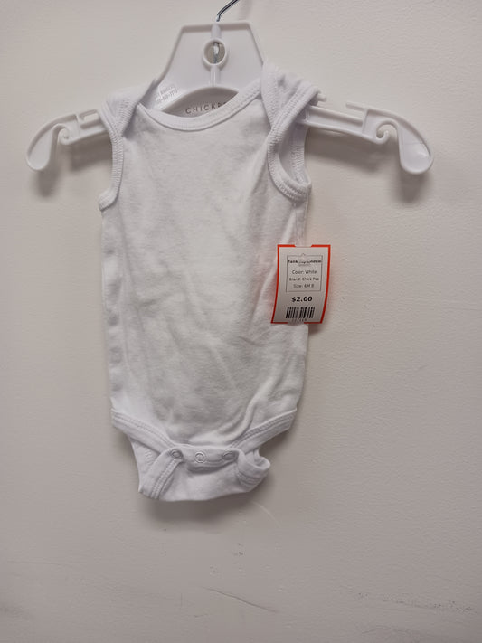 White Chick Pea Tank Top Onesie, 6M B