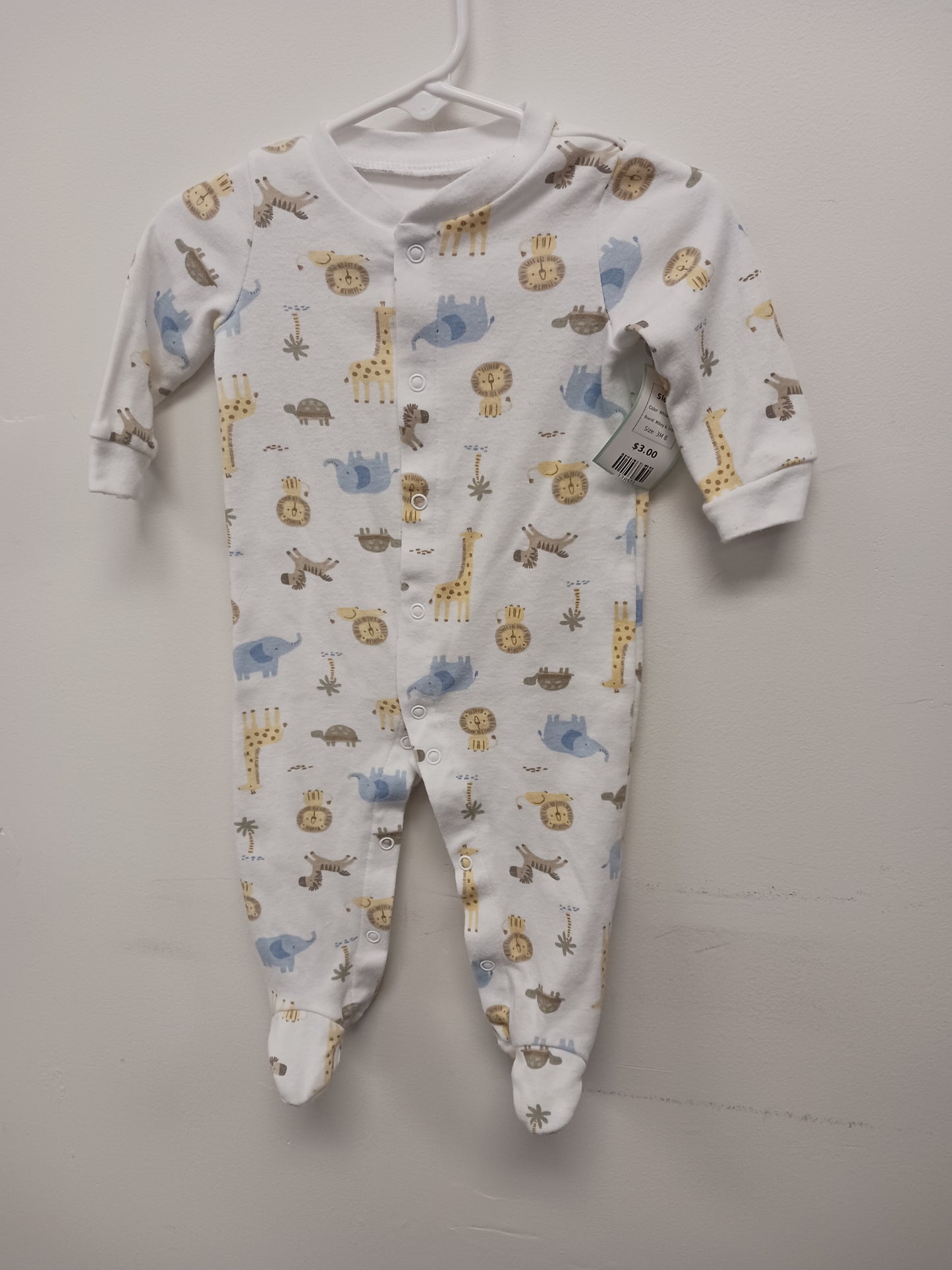 White Animal Mikey & Lottie Sleeper, 3M B