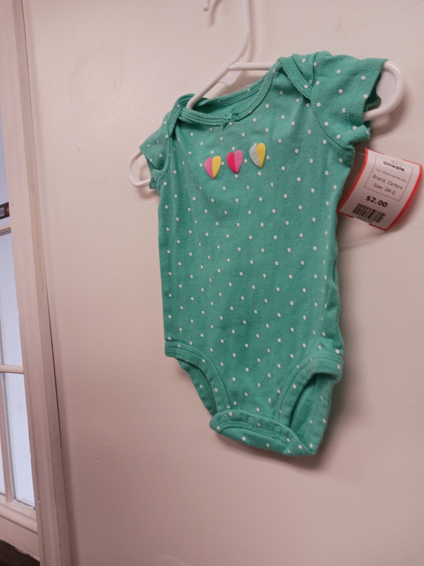 Blue/White Polka Dot Carters Onesie, 3M G