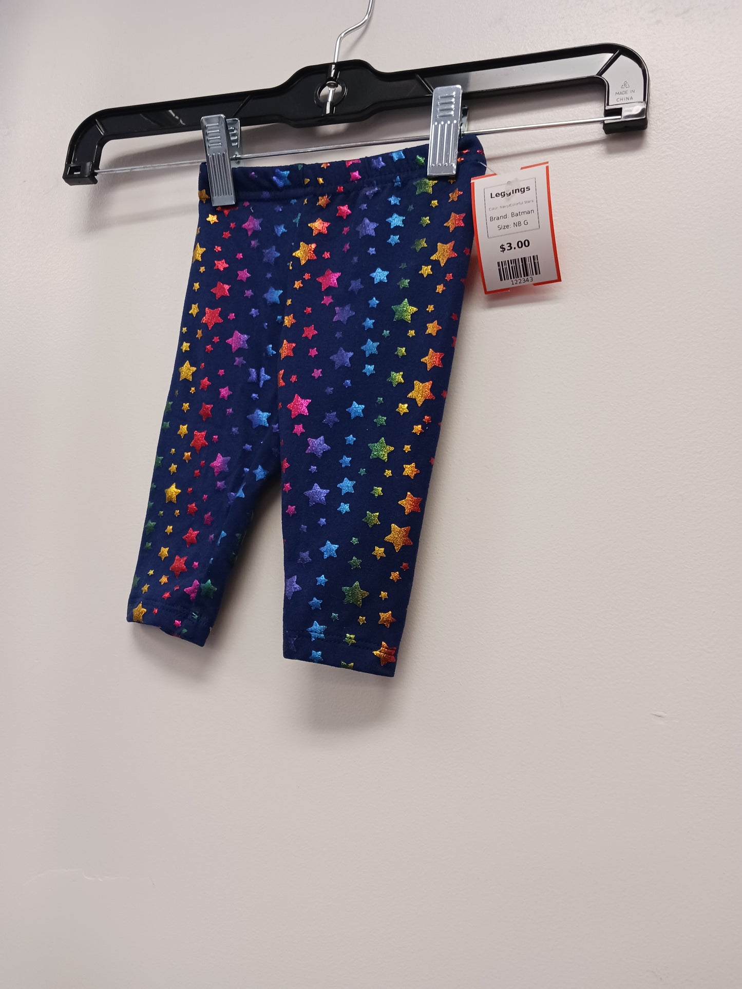 Navy/Colorful Stars Batman Leggings, NB G