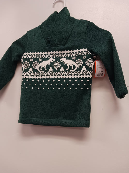 Green Dino Jumping Bean Sweater, 2T B