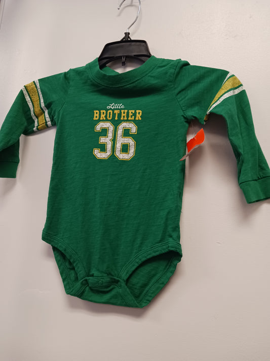Green Carters Long Sleeve Little Brother Onesie, 2T B