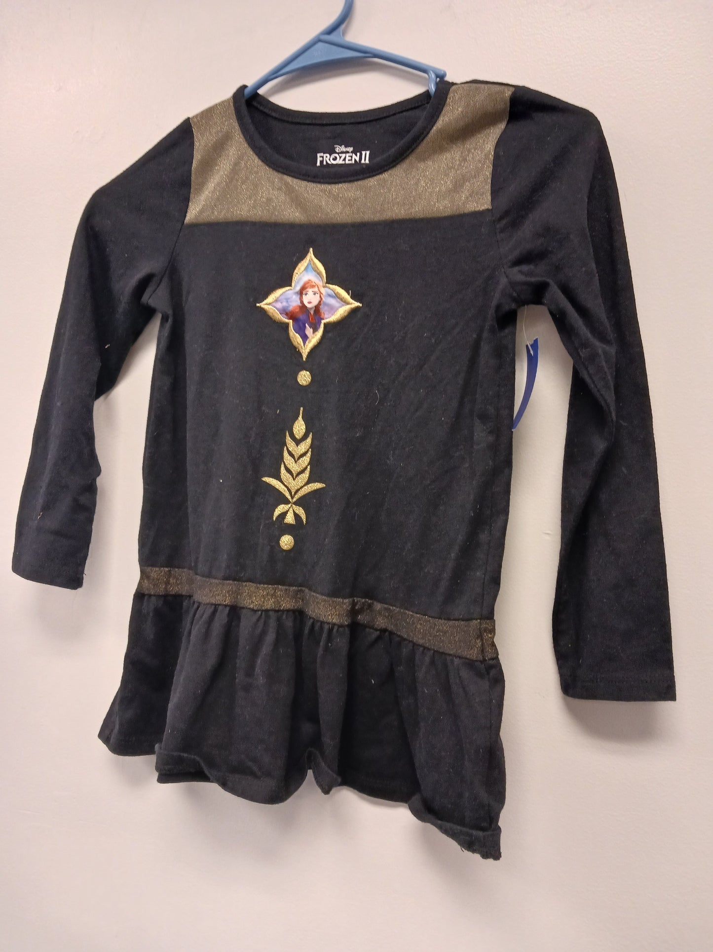 Black/Gold Frozen Longsleeve Shirt, 7 G