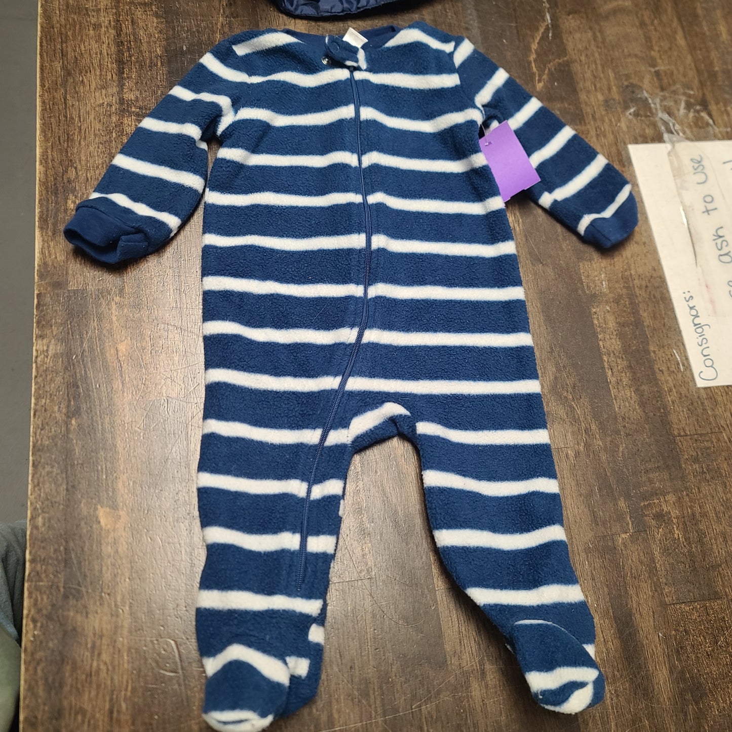 blue Chick Pea Striped Sleeper 3-6m, 3M B