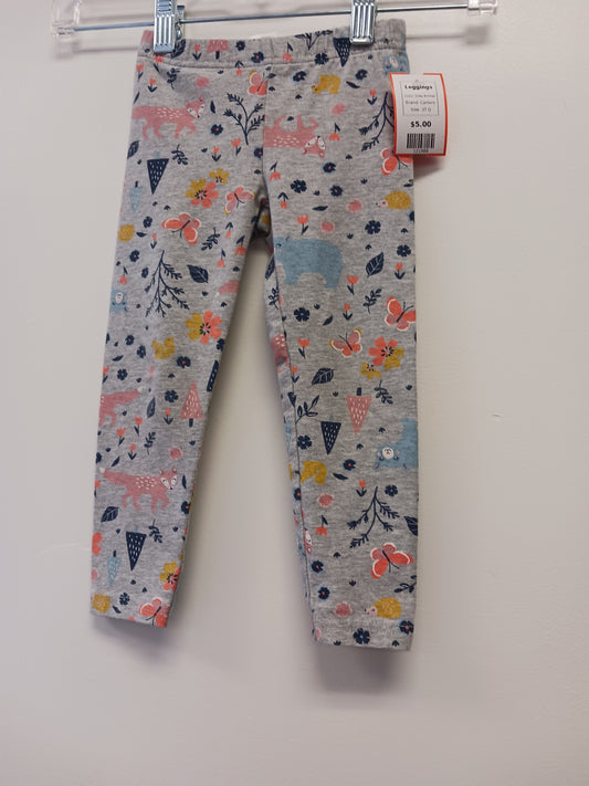 Grey Animal Carters Leggings, 3T G