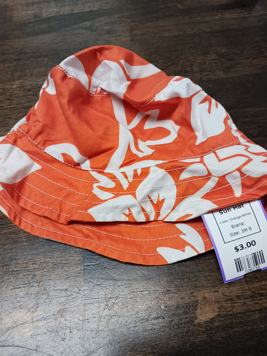 Orange/White  Sun Hat, 3M B