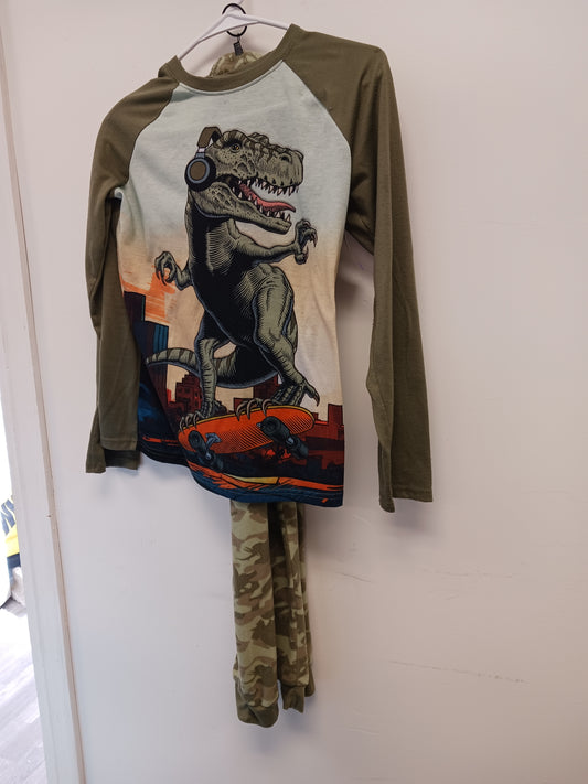 Green/Camo Dino Wonder Nation Pjs, 14 B