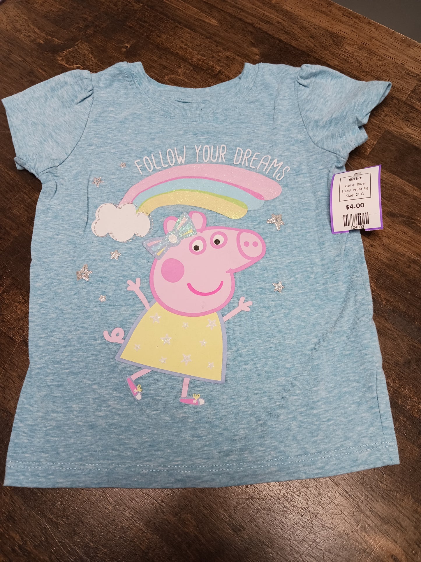 Blue Peppa Pig Shirt, 2T G
