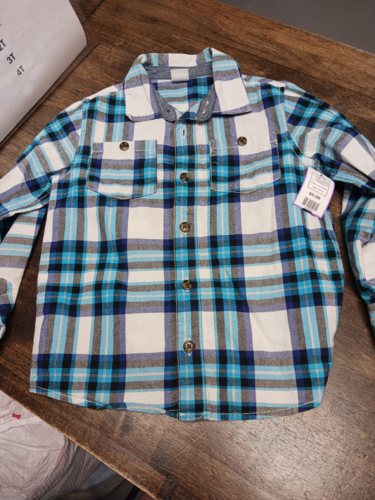 Blue/White Plaid Gymboree Longsleeve Button Up, 5T B
