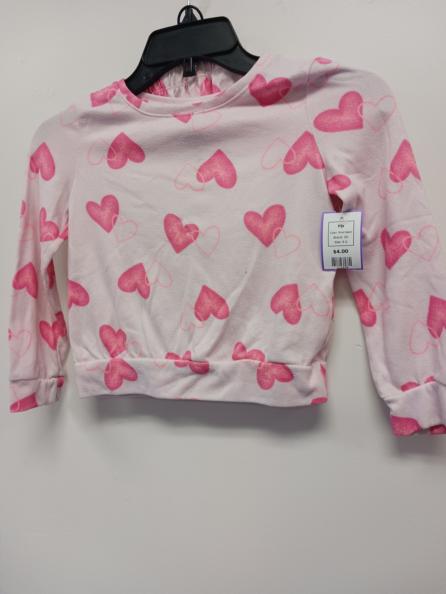 Pink Heart SO Pjs, 6 G