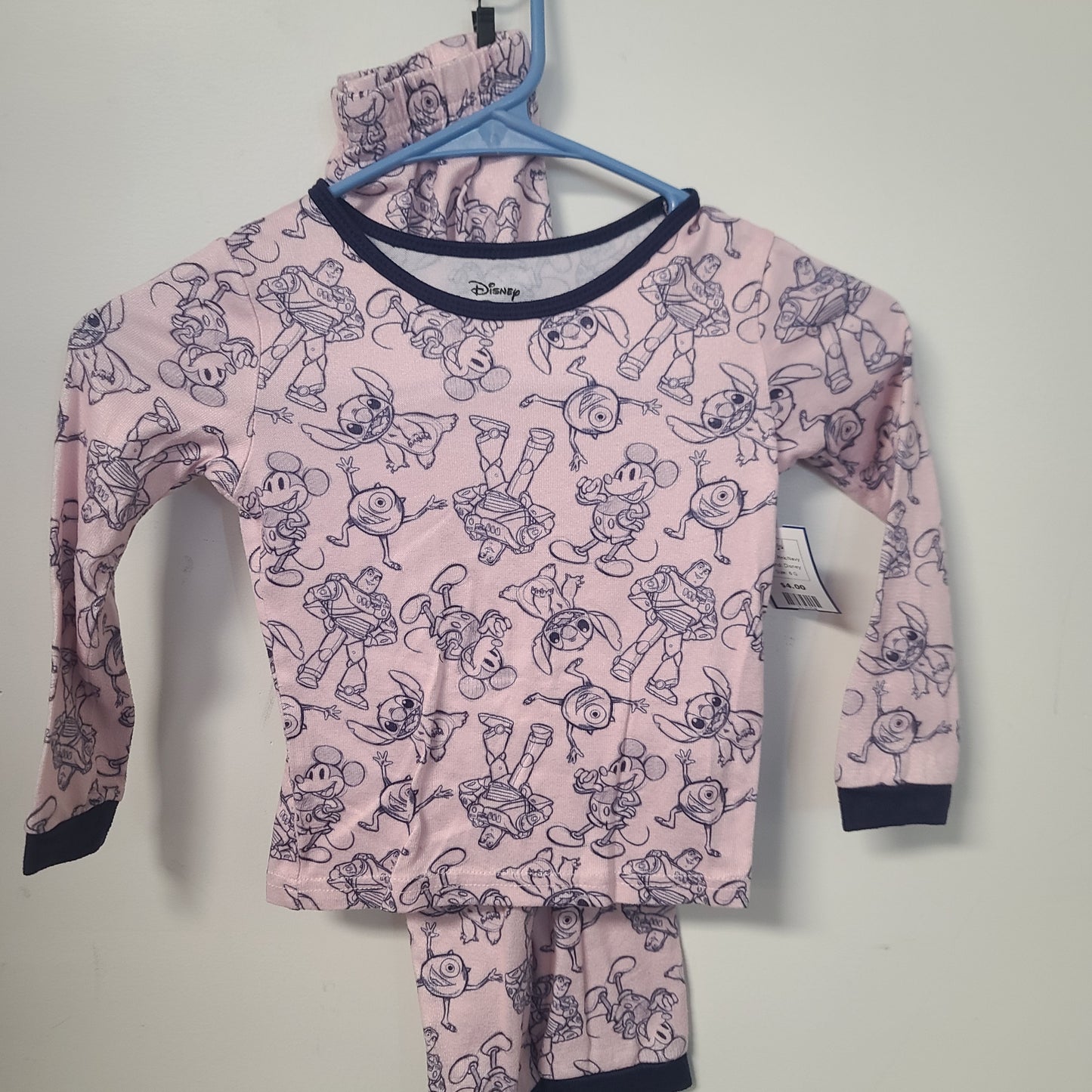 Pink/Navy Disney Pjs, 6 G