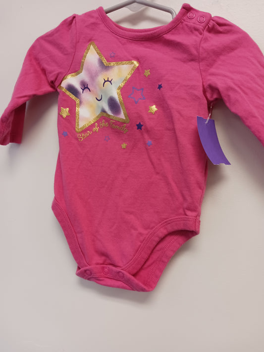 Pink Star Garanimals Longsleeve Onesie, 3M G
