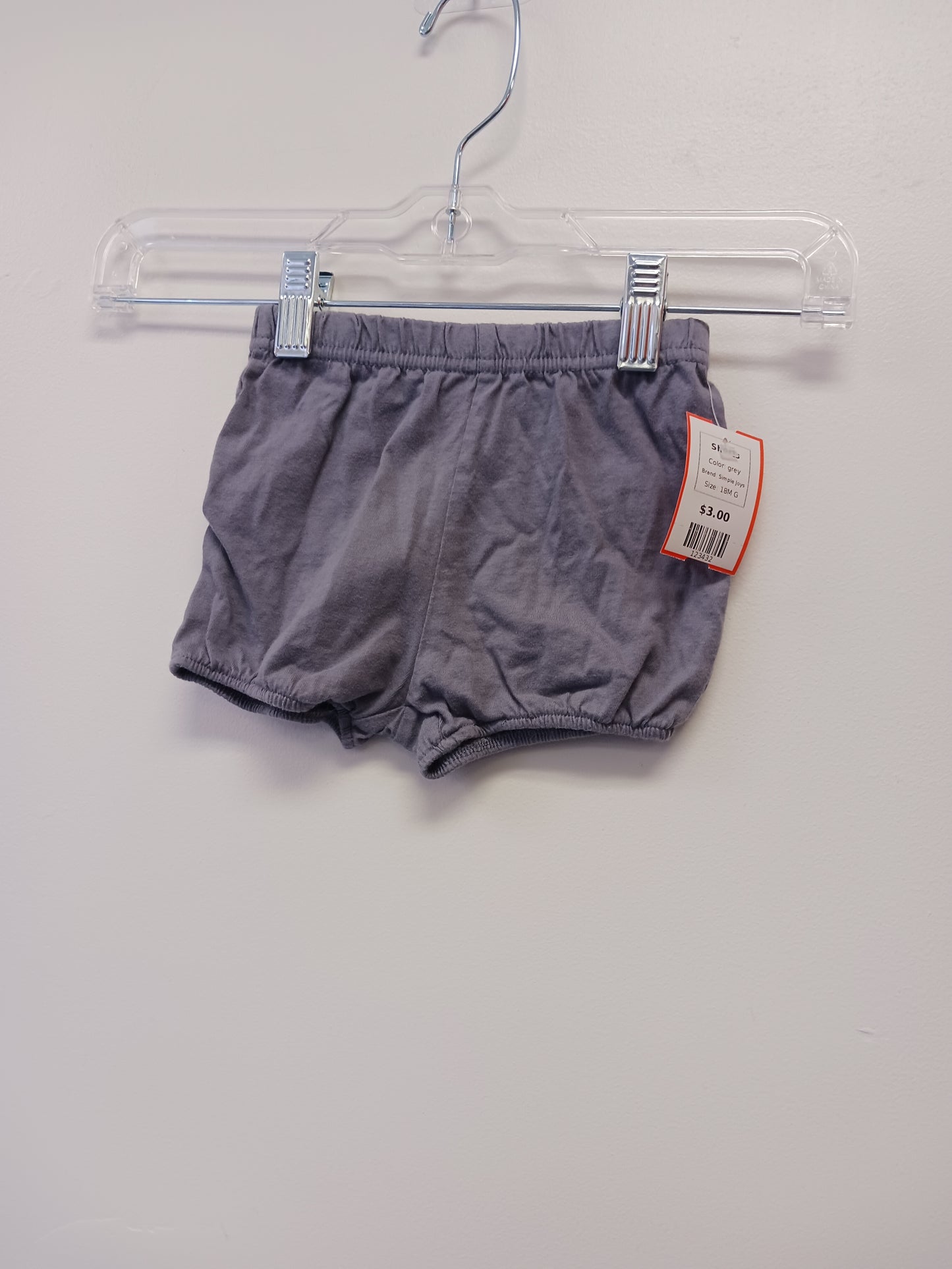 grey Simple Joys Shorts, 18M G