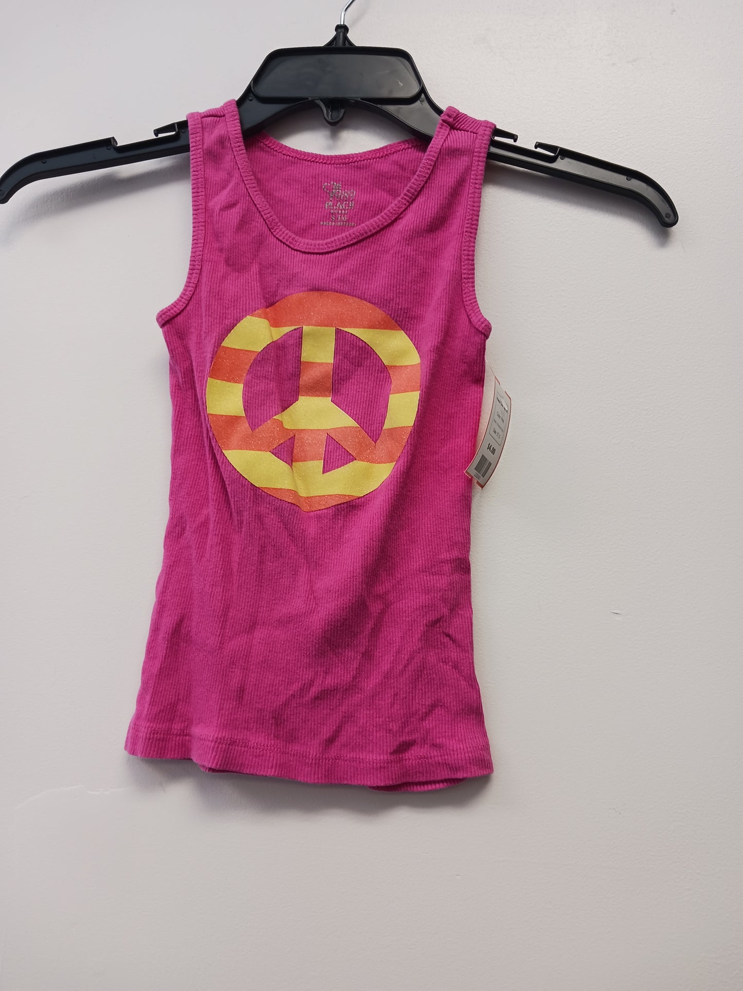 Pink Childrens Place Peace Tank Top 5/6, 5T G