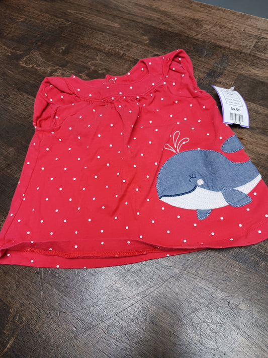 Red/White Polka Dot Carters Shirt, 12M G