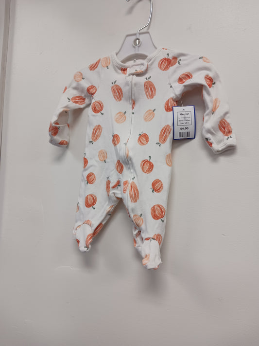 White/Orange Pumpkin Carters Sleeper, NB B