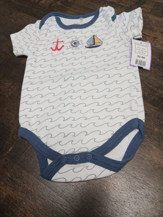 white Baby Gear Sailing Onesie 6-9m, 6M B