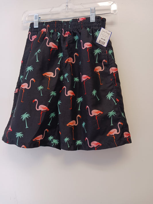 Black/Pink Flamingo Boutique Swim Trunks, 10 B