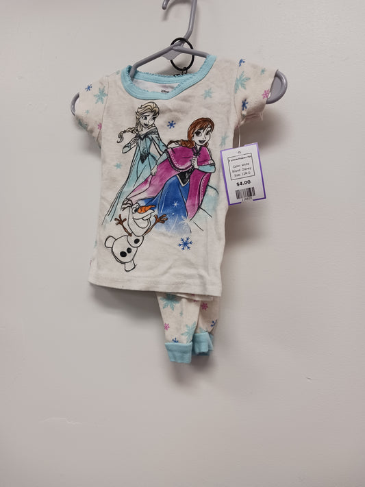 white Disney 2 piece Frozen Pjs, 12M G