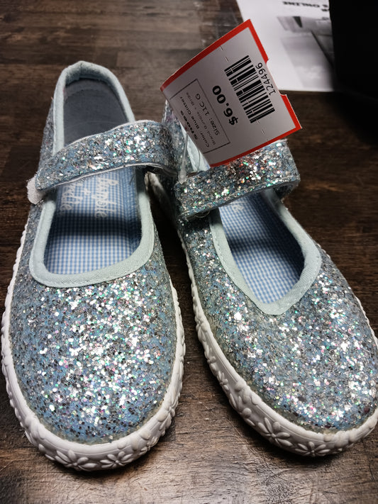 Blue Glitter Bumble + Birdie Shoes, 11C G