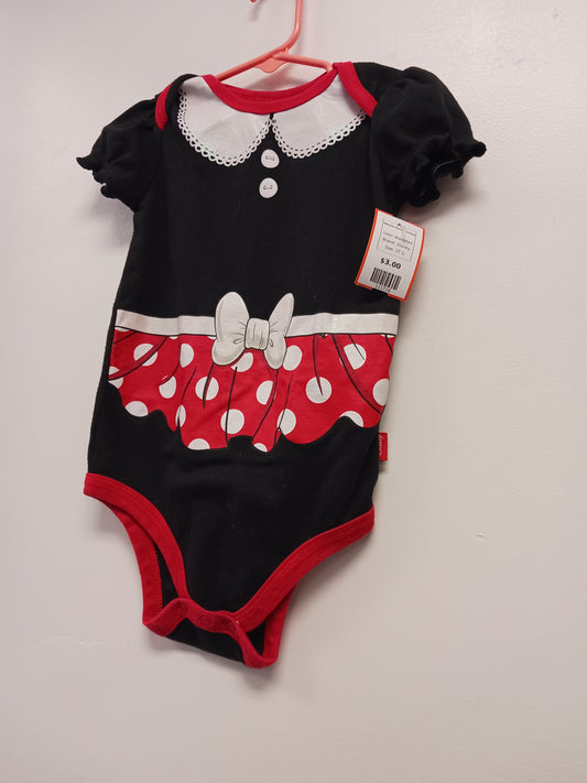 Black/Red Disney Minnie Mouse Onesie, 2T G