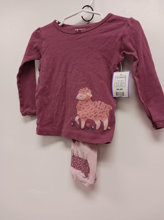 pink Carters 2 piece sheep pjs, 18M G