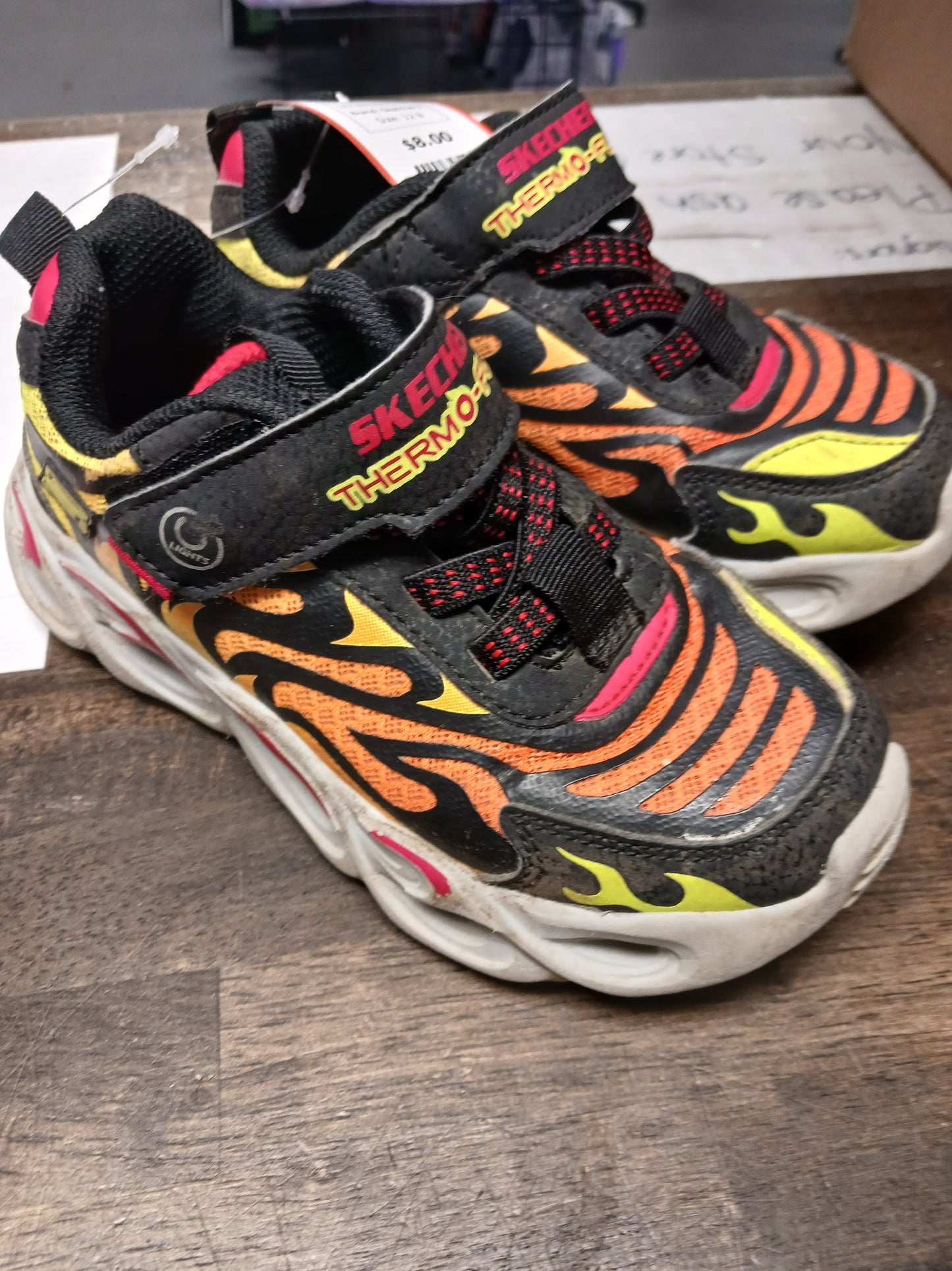 Black/Red/Yellow Sketchers Sneakers, 12 B