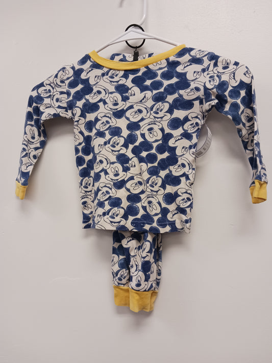 blue/yellow Disney 2 Piece Mickey Mouse PJS, 4T B