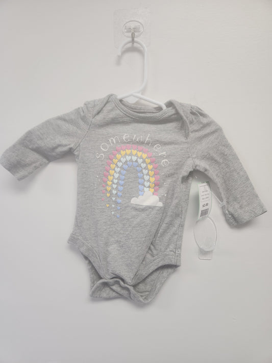 Grey Baby Gap Long Sleeve Rainbow Onesie, 3-6M G