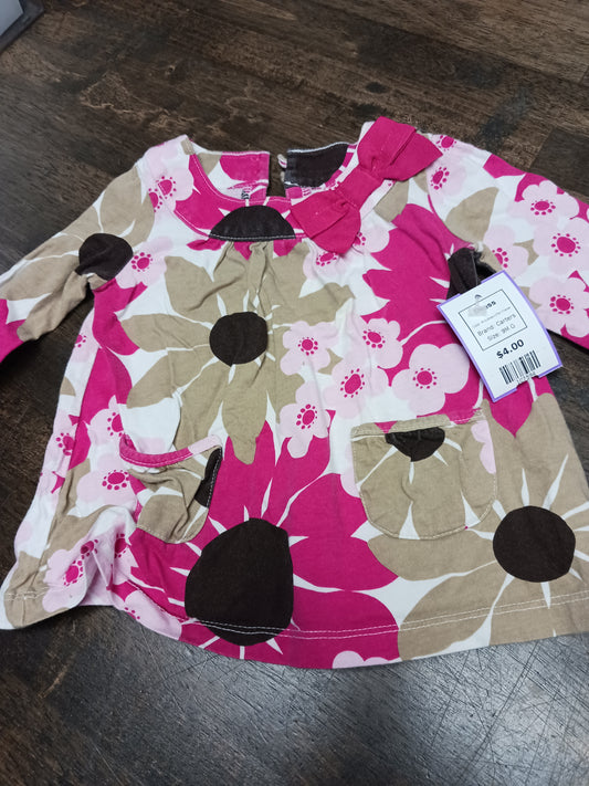 Pink/Brown/Tan Flower Carters Dress, 9M G