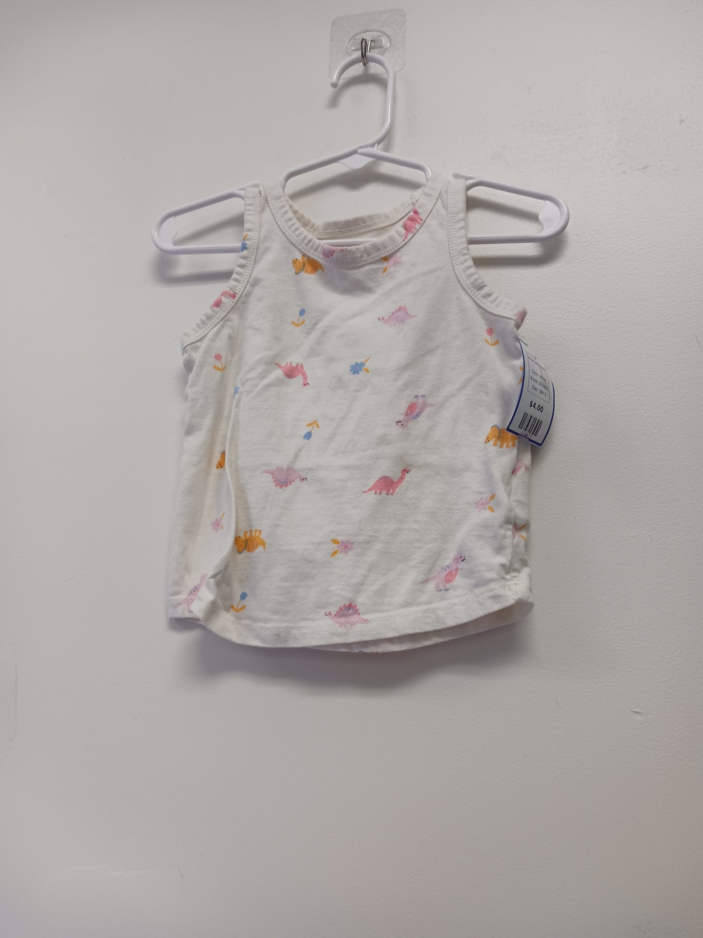 White Old Navy Dinosaur Tank Top 18/24m, 18M G