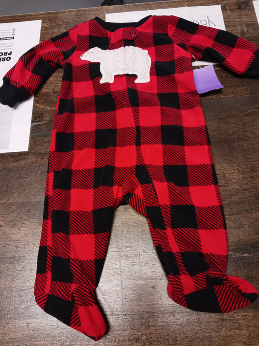 Red/Black Plaid Carters Sleeper, 3M B
