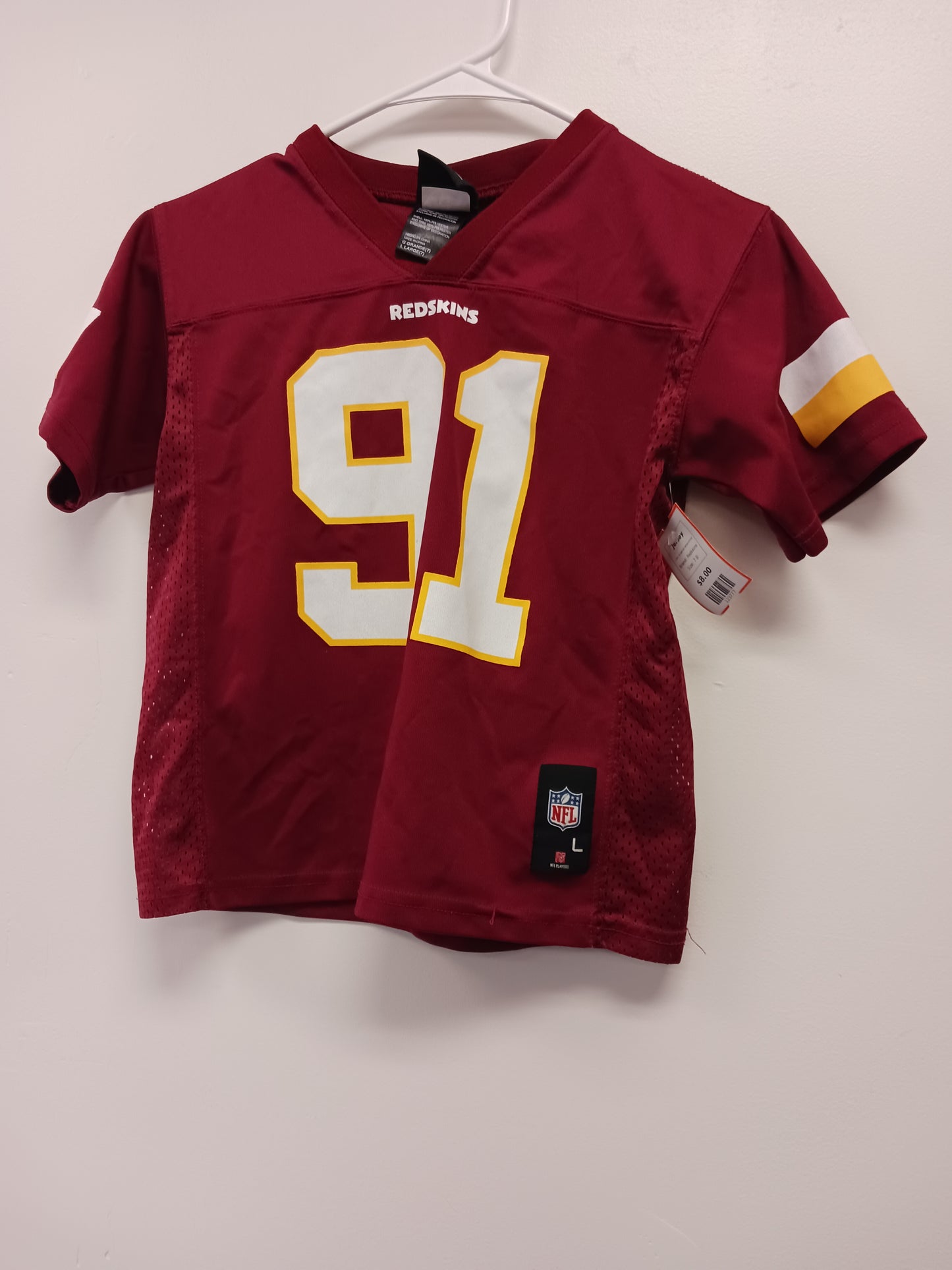 Burgandy/Yellow/White Redskins Jersey, 7 B