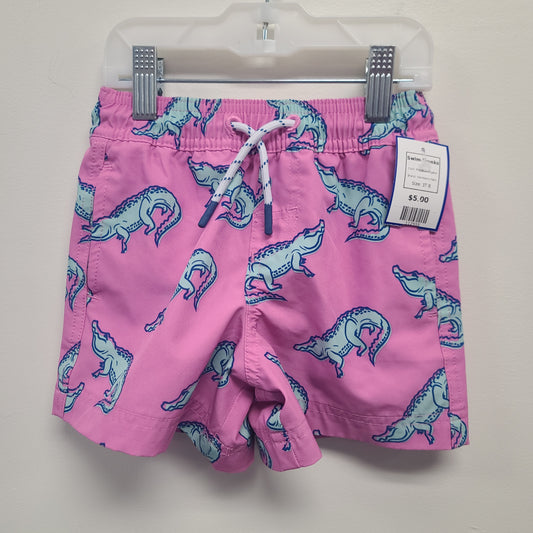 Pink/Blue Alligator Members Mark Swim Trunks, 3T B