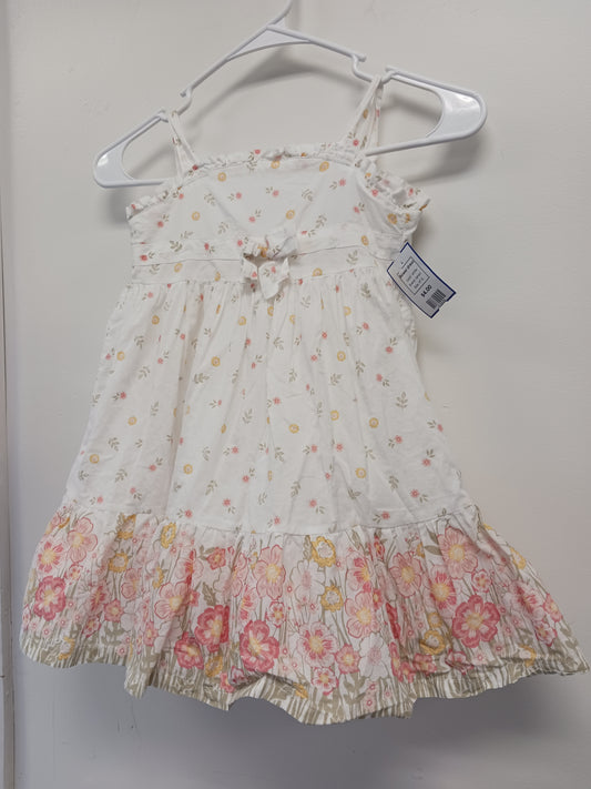 white tahari flower dress, 4T G
