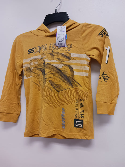 Yellow Carters Hooded Longsleeve Shirt, 7 B