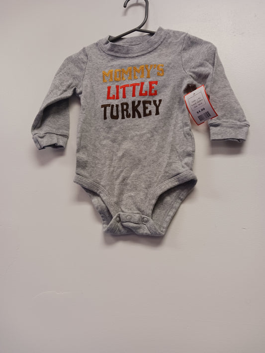 Grey Carters Long Sleeve Thanksgiving Onesie, 9M B